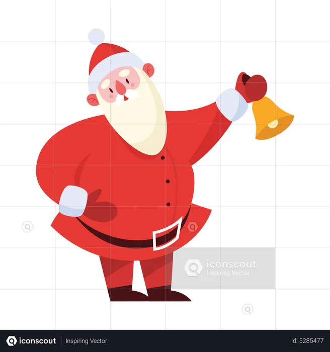 Santa claus holding bell  Illustration