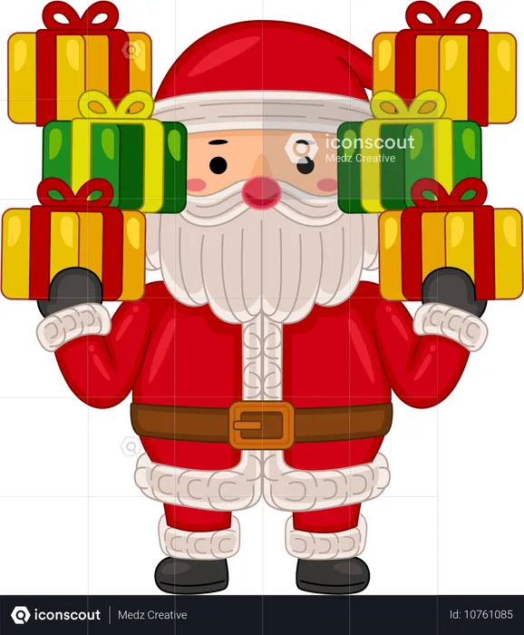 Santa claus Holding gifts  Illustration