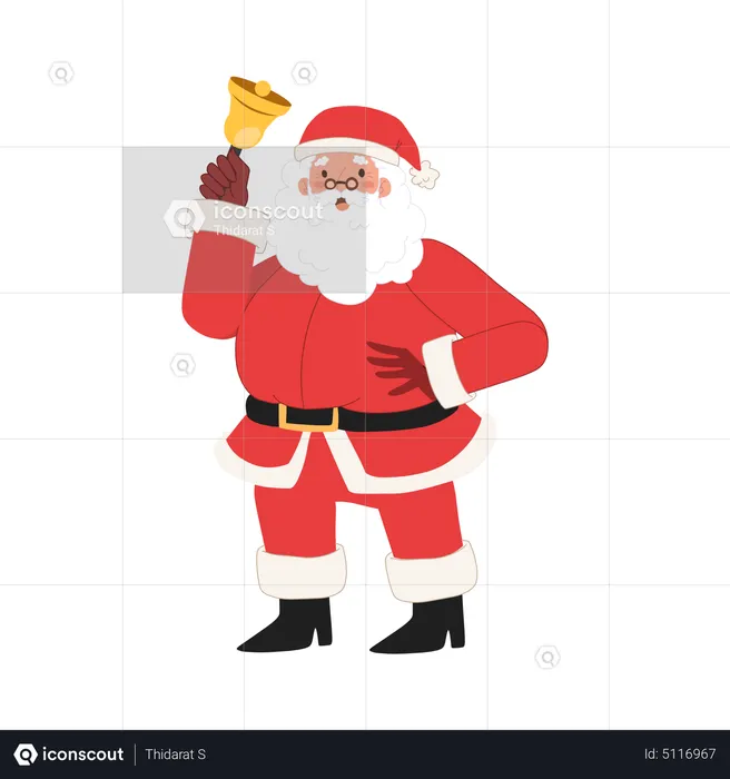 Santa claus is ringing the bell  Illustration