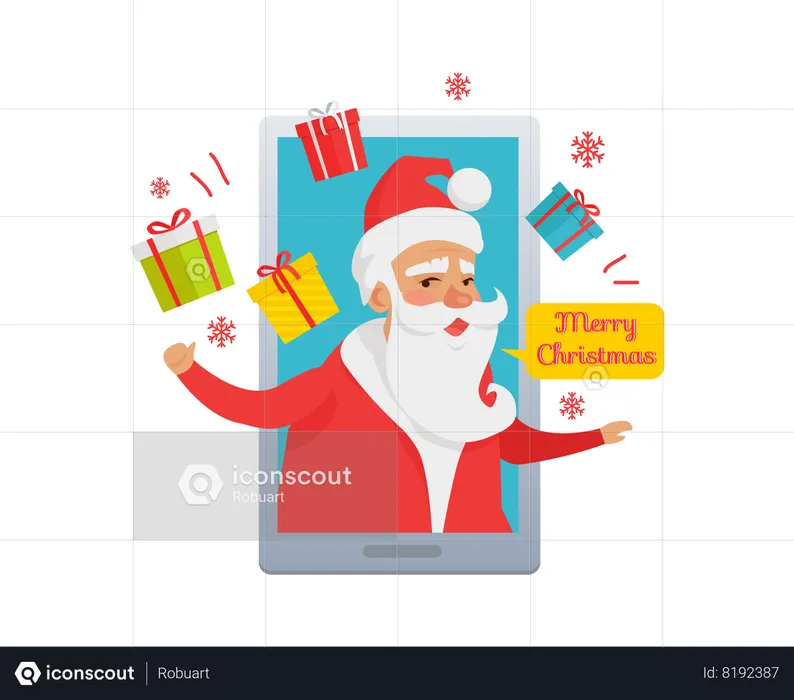 Santa claus is wishing merry christmas  Illustration