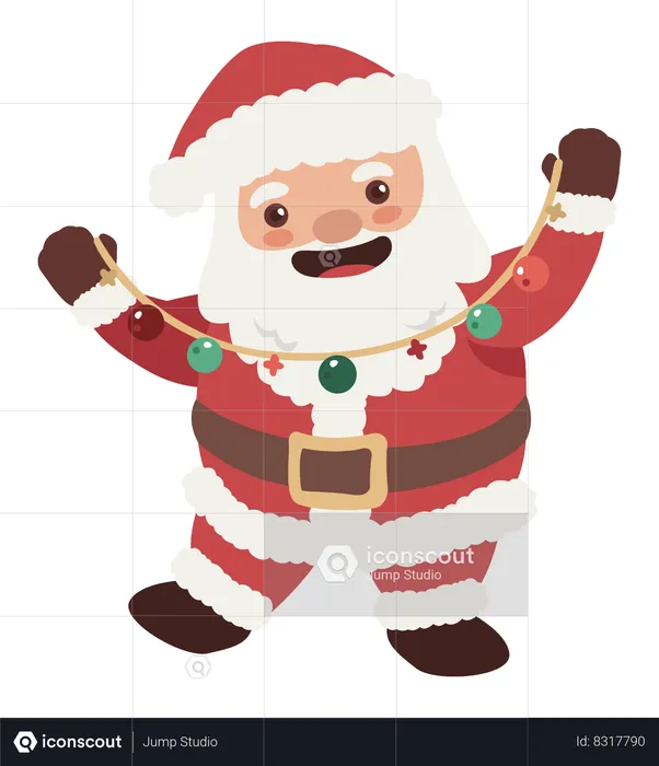 Santa Claus with Christmas light  Illustration