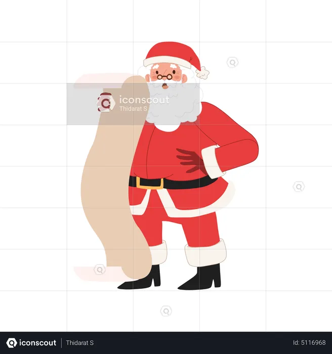 Santa claus reading list  Illustration