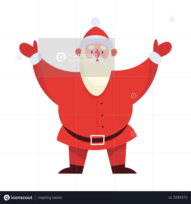 Santa claus rising hand  Illustration