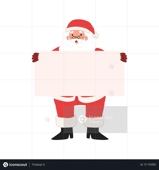 Santa claus showing blank paper  Illustration