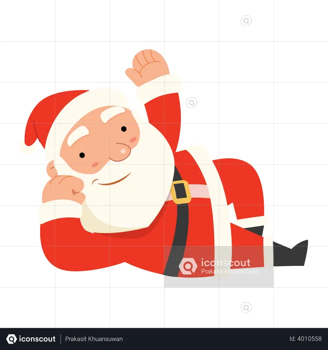 Santa Claus sleeping and posing  Illustration