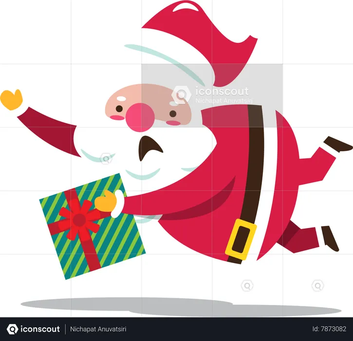 Santa Claus slipping  Illustration