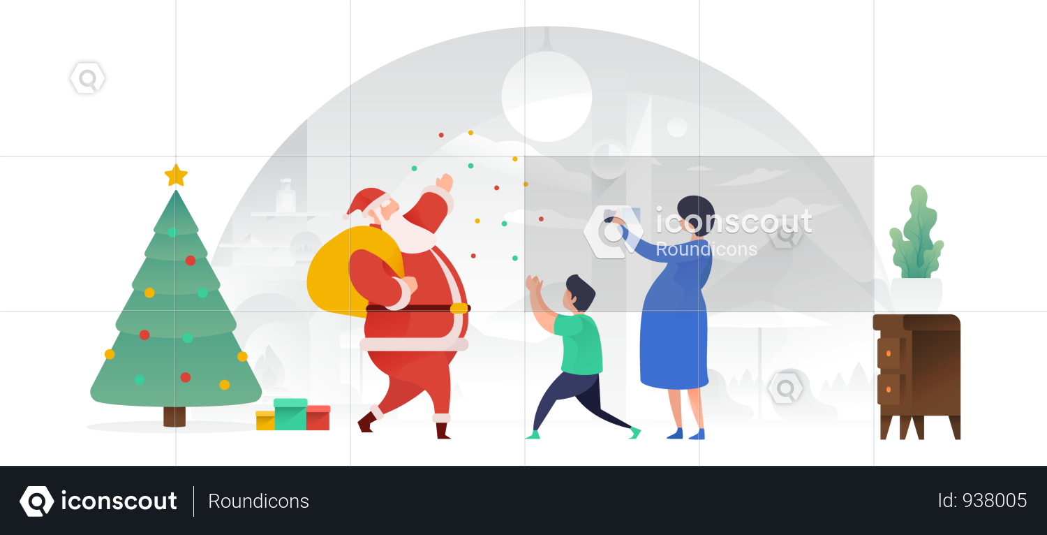 Santa Claus Spreading Joy Illustration