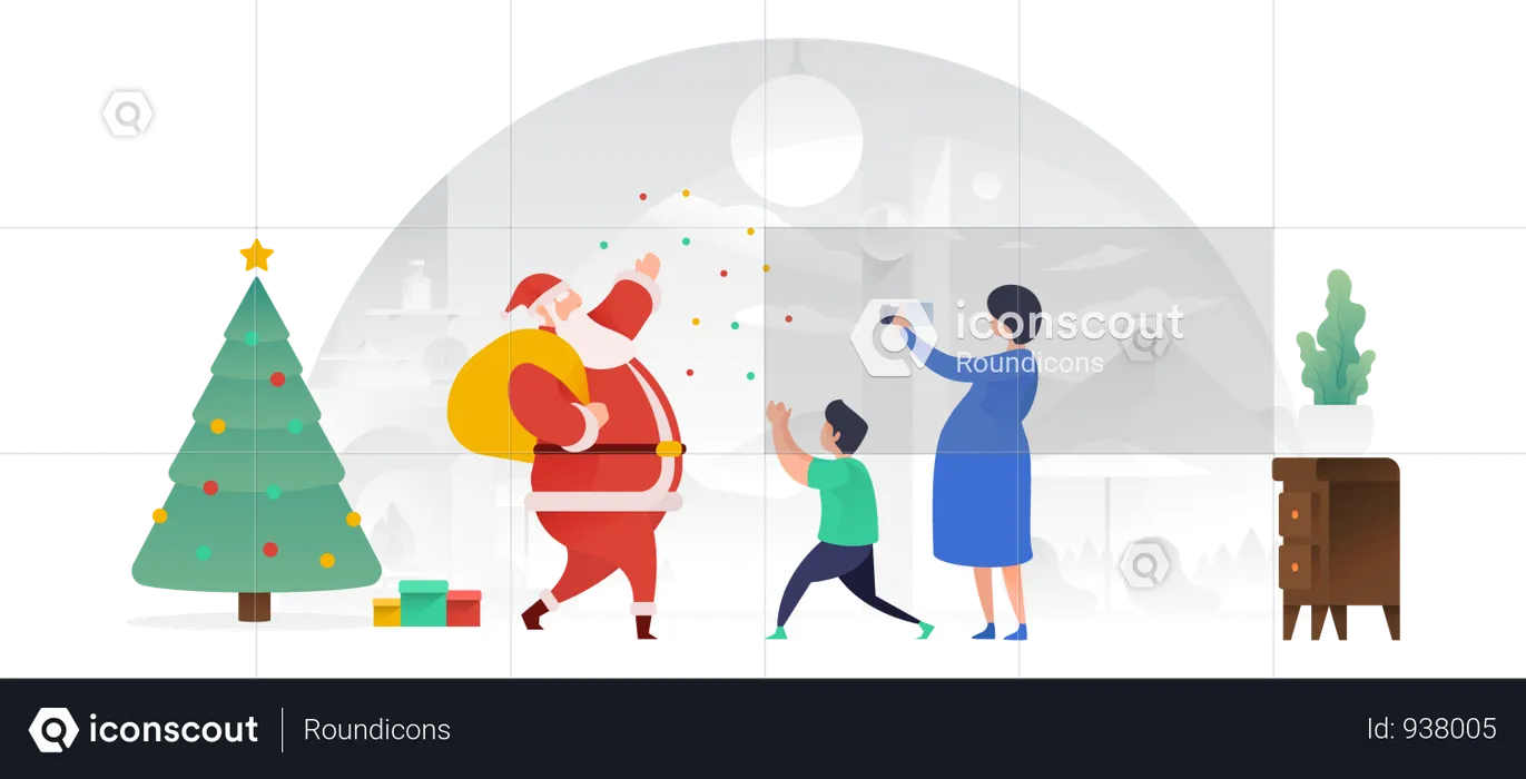 Santa Claus Spreading Joy  Illustration