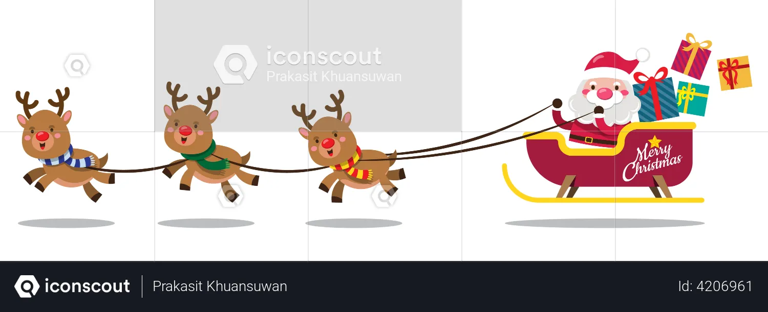 Santa Claus to distribute gifts to children around the world  Illustration