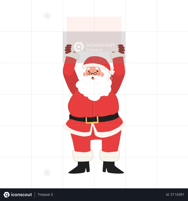 Santa claus with blank banner  Illustration