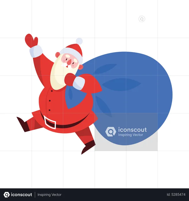 Santa claus with gift  Illustration