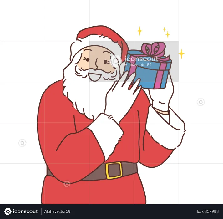 Santa claus with gift  Illustration