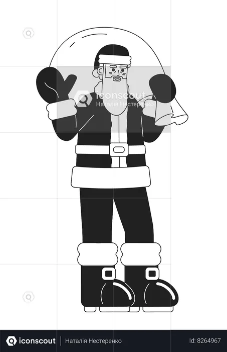 Santa Claus with Gift bag  Illustration