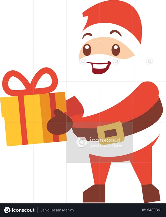 Santa claus with present  Illustration