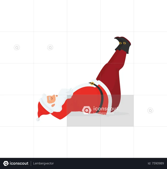 Santa haciendo equilibrio de piernas  Ilustración