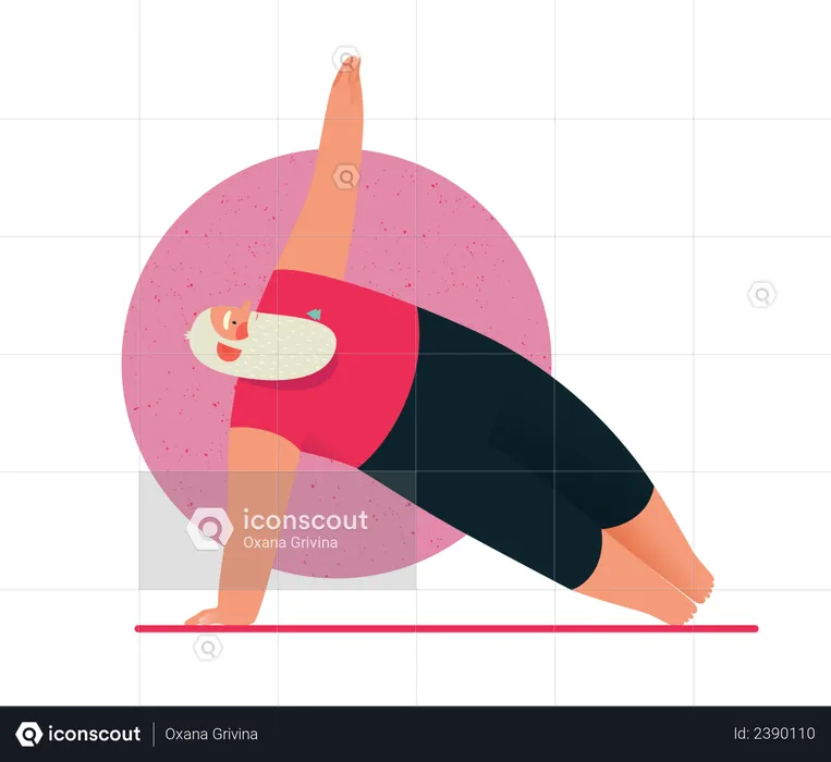 Santa In Yoga pose  Illustration