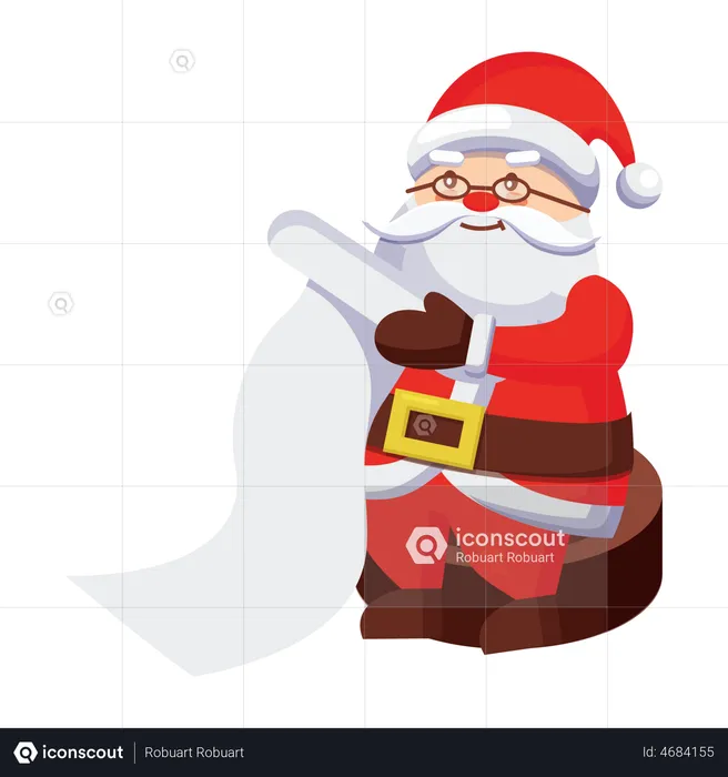 Santa Reading Gift List  Illustration