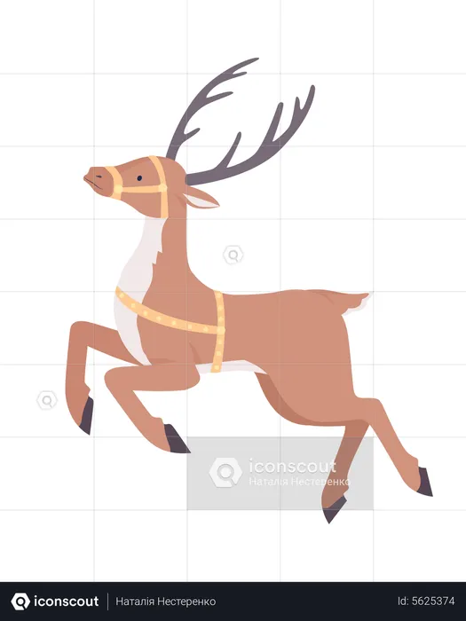 Santa reindeer  Illustration
