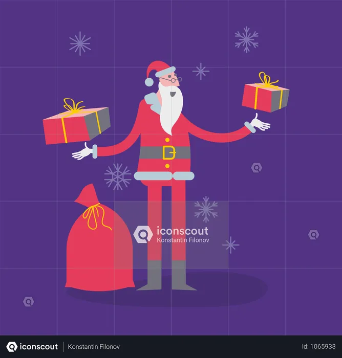 Santa Show Gifts  Illustration