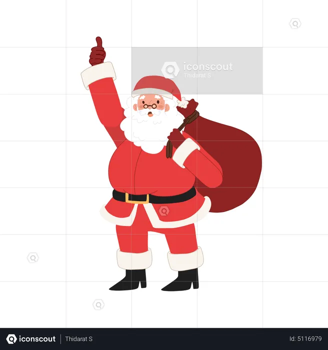 Santa showing thumbs up  Illustration