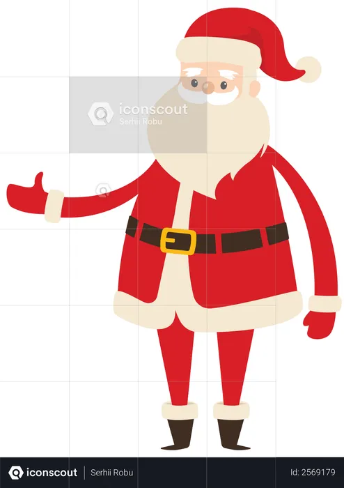 Santa widening his arm  Illustration