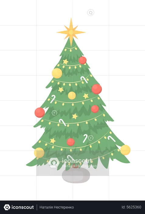 Sapin de Noël avec étoile  Illustration