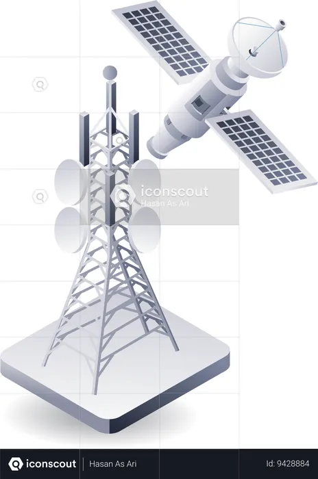 Satellite network information technology  Illustration
