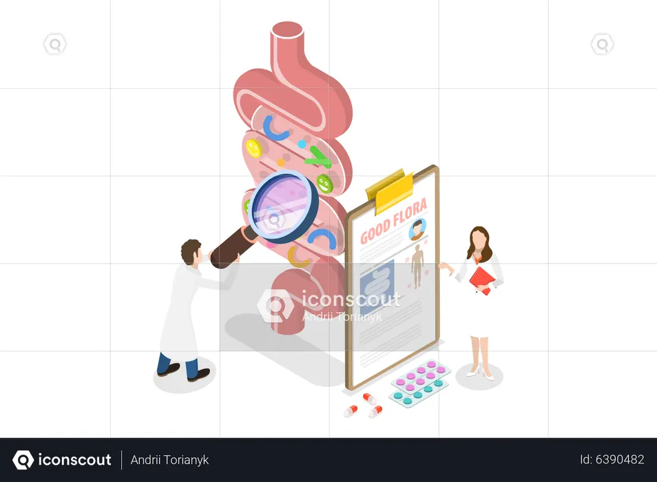 Saúde intestinal  Ilustração