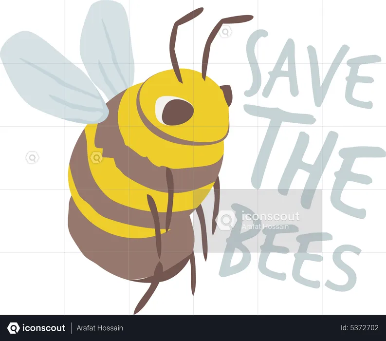 Save bees  Illustration