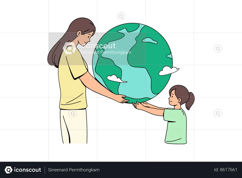 Save earth for future generation  Illustration