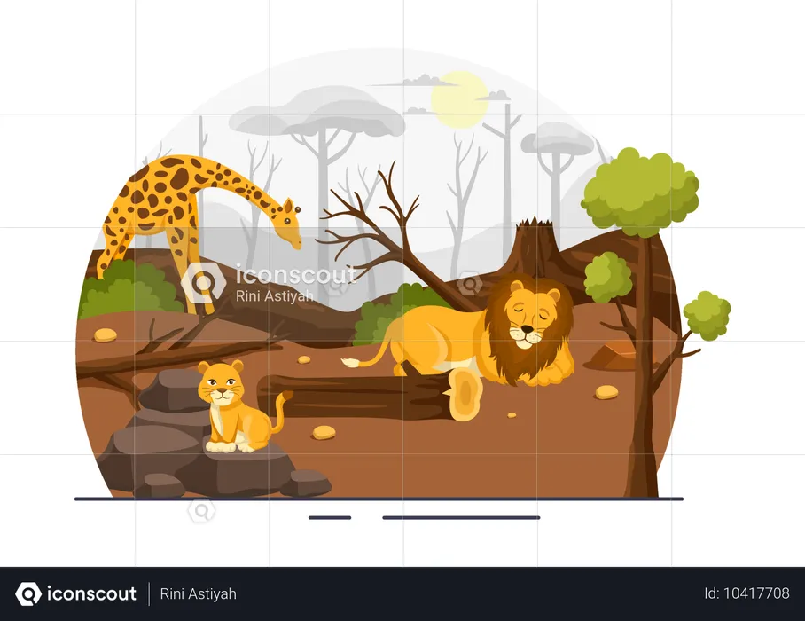 Save home to wild animals  Illustration