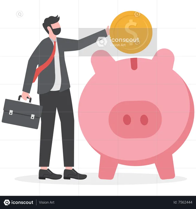 Save money ,business investments  Illustration