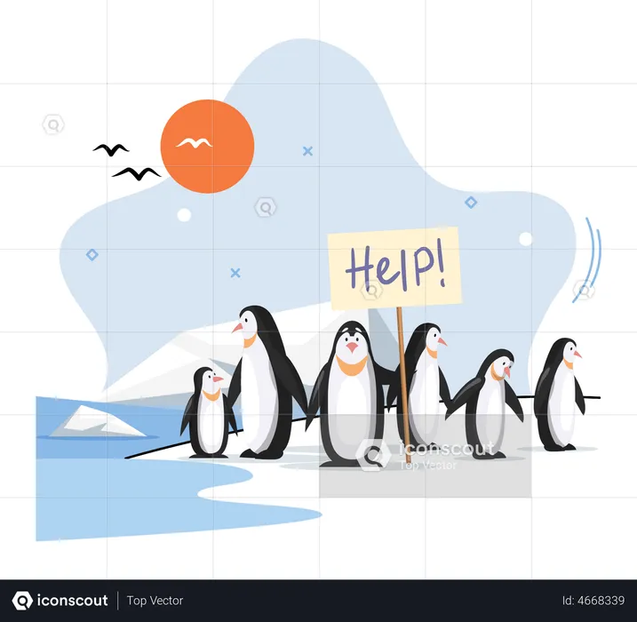 Save polar wildlife  Illustration