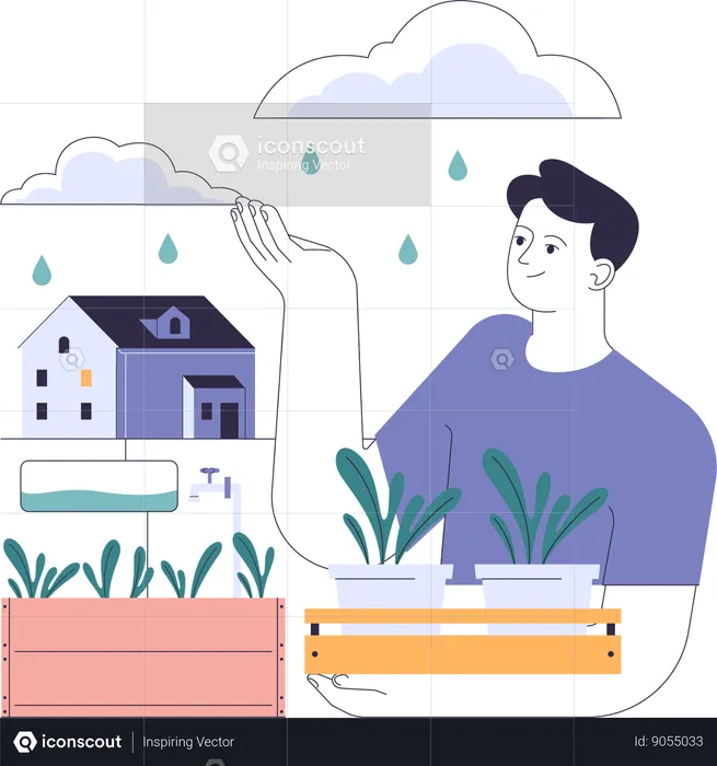 Save rainwater  Illustration