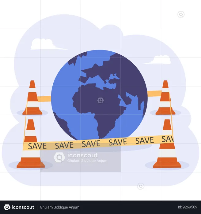 Save the world from climate change and global warming problem  Illustration