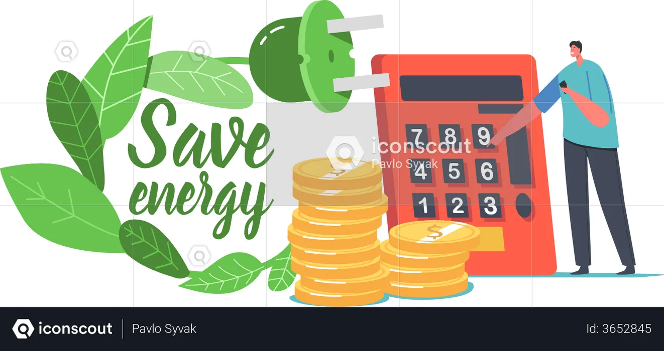 Saving Energy Calculatation  Illustration