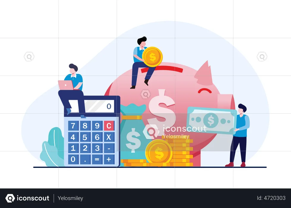 Saving money accounting  Illustration