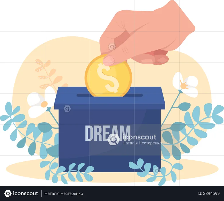 Saving money for dream  Illustration