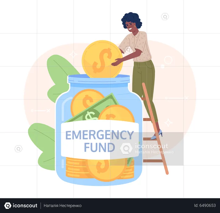 Saving money for emergency fund  Illustration