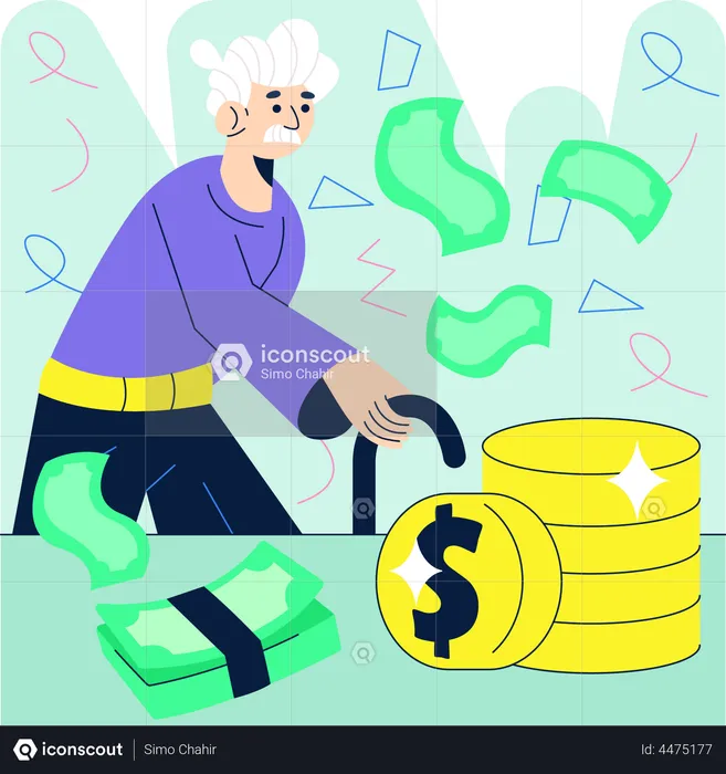 Saving Money For Retirement  Illustration
