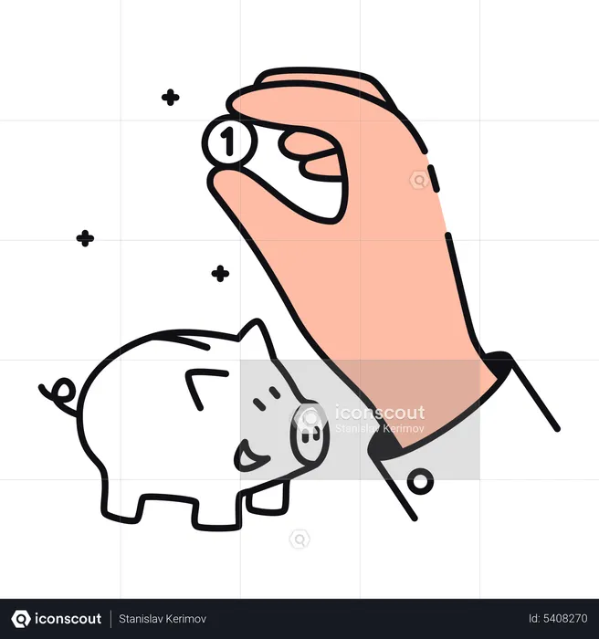 Savings In The Piggy Bank  Illustration