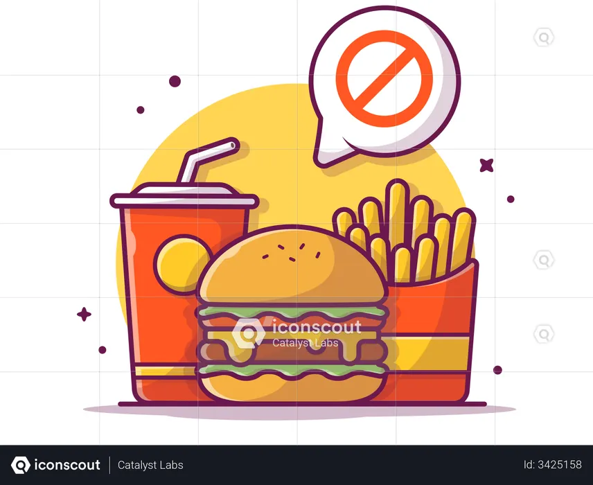 Say no to junk food  Illustration