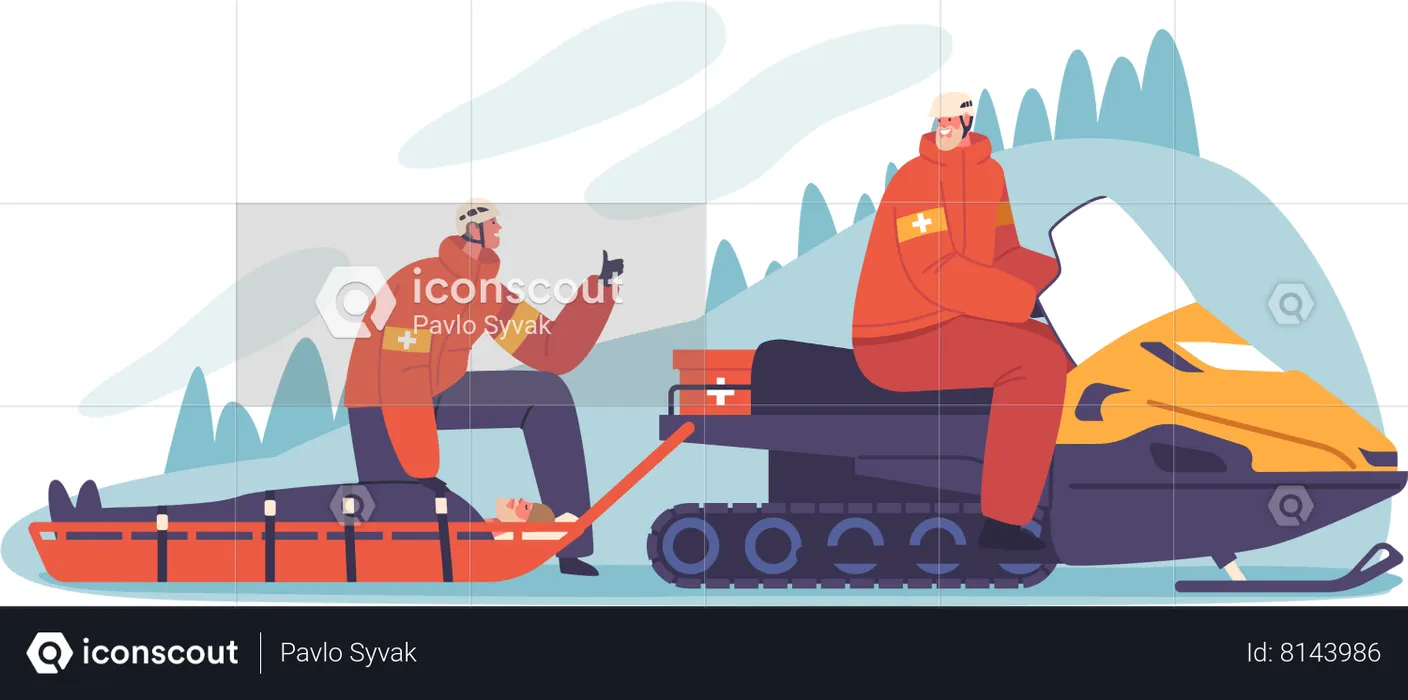 Scaling Treacherous Mountains To Evacuate An Injured Victim  Illustration