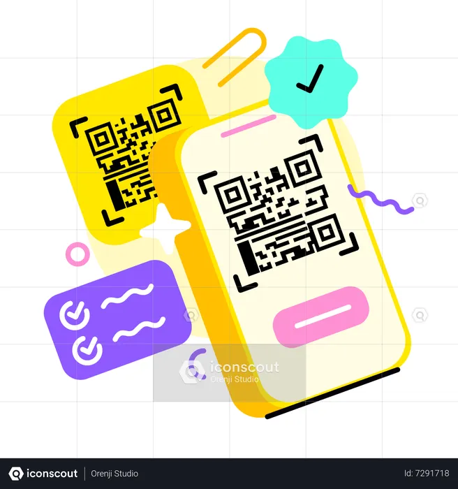 Scan payment with Barcode  Illustration