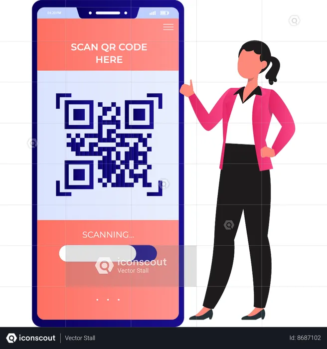 Scan qr code for payment  Illustration