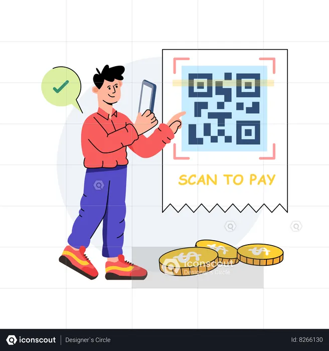 Scan QR Code  Illustration