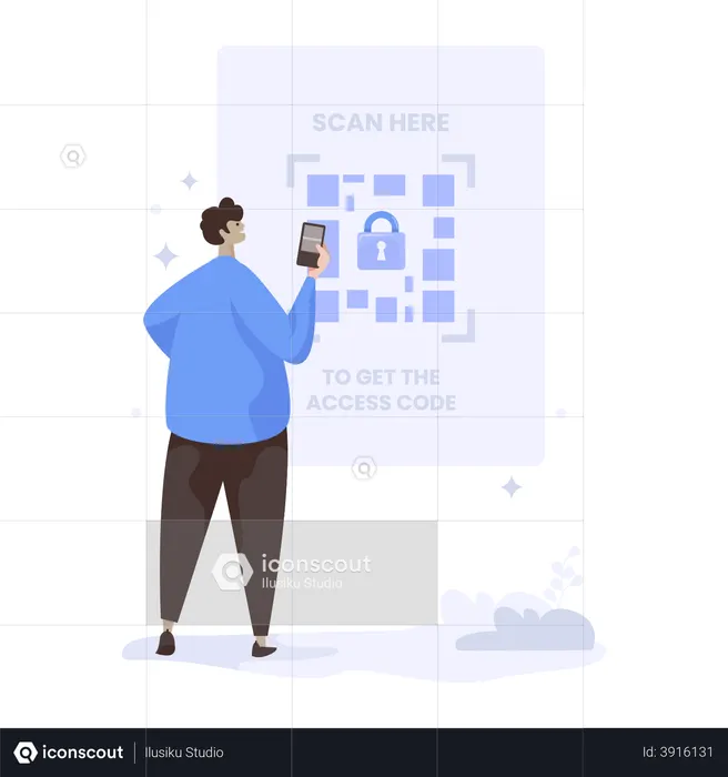 Scan QR code to unlock access  Illustration