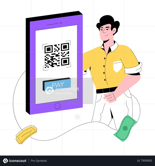 Scan Qr To Pay  Illustration