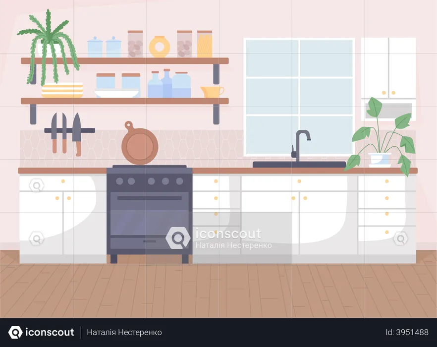 Scandinavian kitchen  Illustration