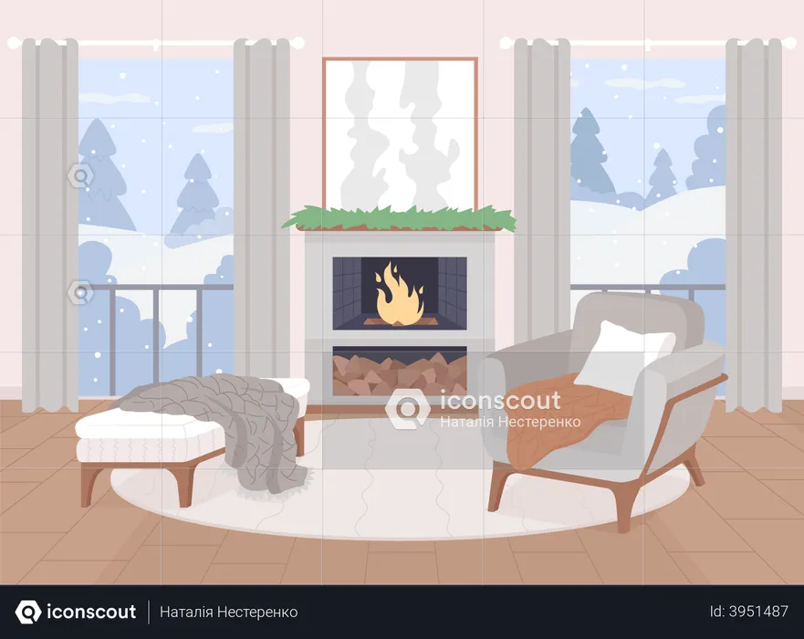 Scandinavian living room  Illustration